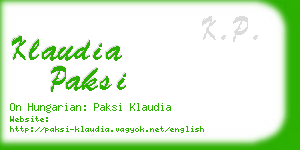 klaudia paksi business card